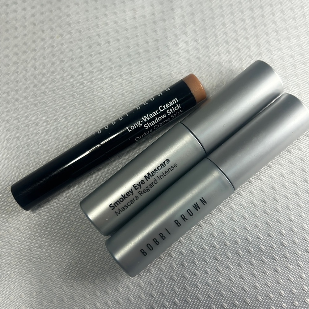 3x Bobbi Brown Lot Smokey Eye Mascara Black & Shadow Stick Golden Pink Long Wear